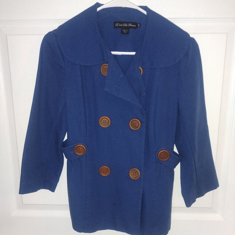 l'ecole des femmes Double Breasted Waist Coat Jacket  Sz 2 Laura Sfez